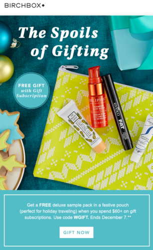 Birchbox Giveaway Email for Referrals